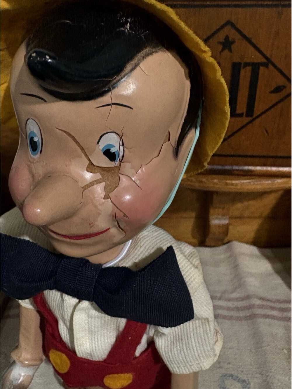 Antique 1939 Crown toy Co Pinocchio Walt Disney Composition Doll, Complete - Picture 2 of 15